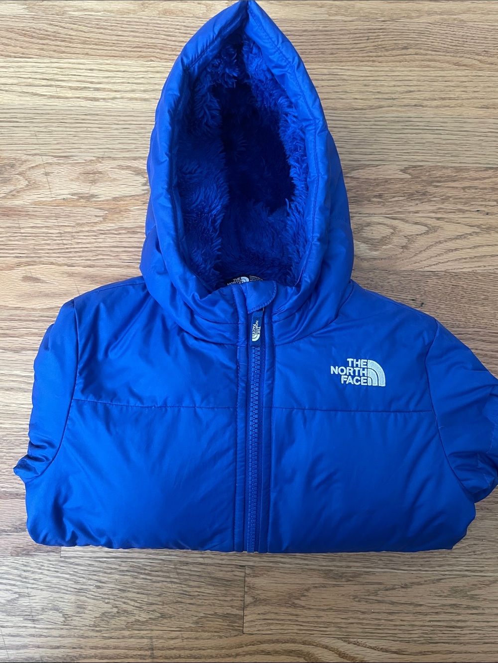 The North Face Kids Royal Blue Hooded Puffer Jacket